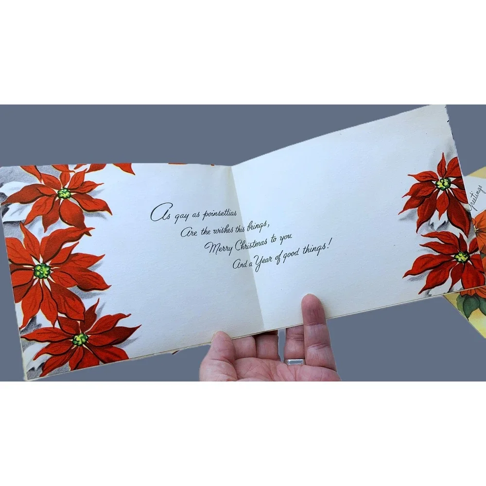 Vtg Merry Christmas Greetings Card Lot 